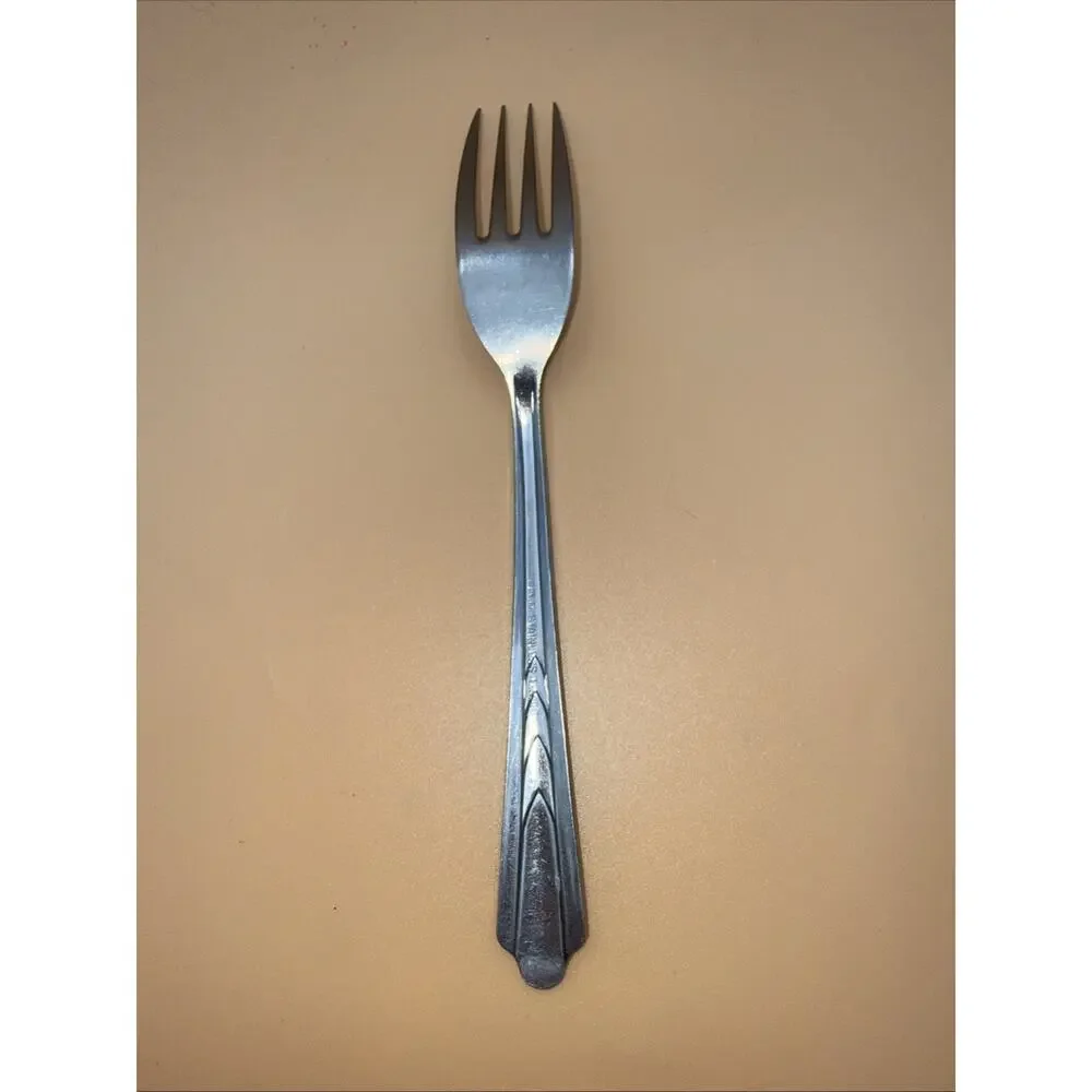 Ekco Stainless Flatware EKS7 CHEVRON Classic Silverware Flatware Single Fork